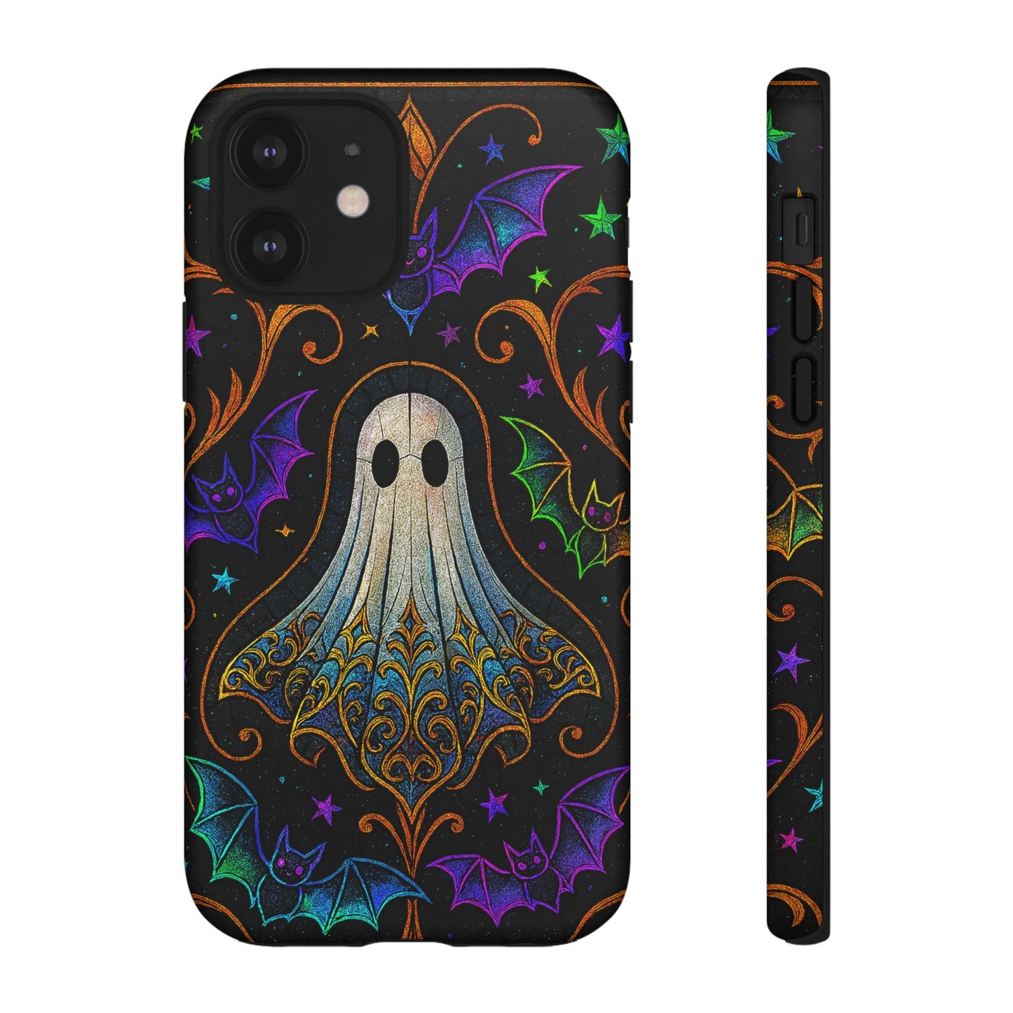 Spooky Cute Ghost Phone Cases - Adorable Neon Bats