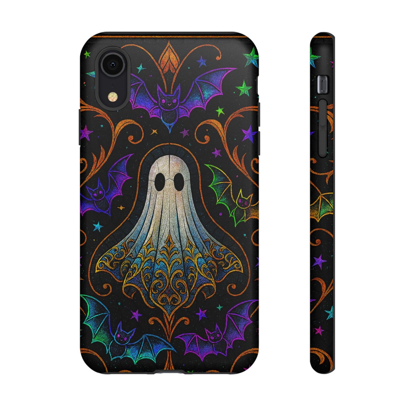 Spooky Cute Ghost Phone Cases - Adorable Neon Bats