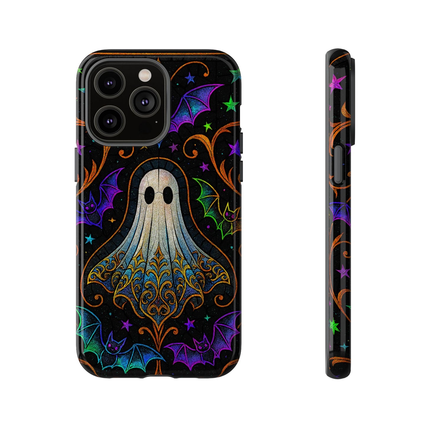 Spooky Cute Ghost Phone Cases - Adorable Neon Bats