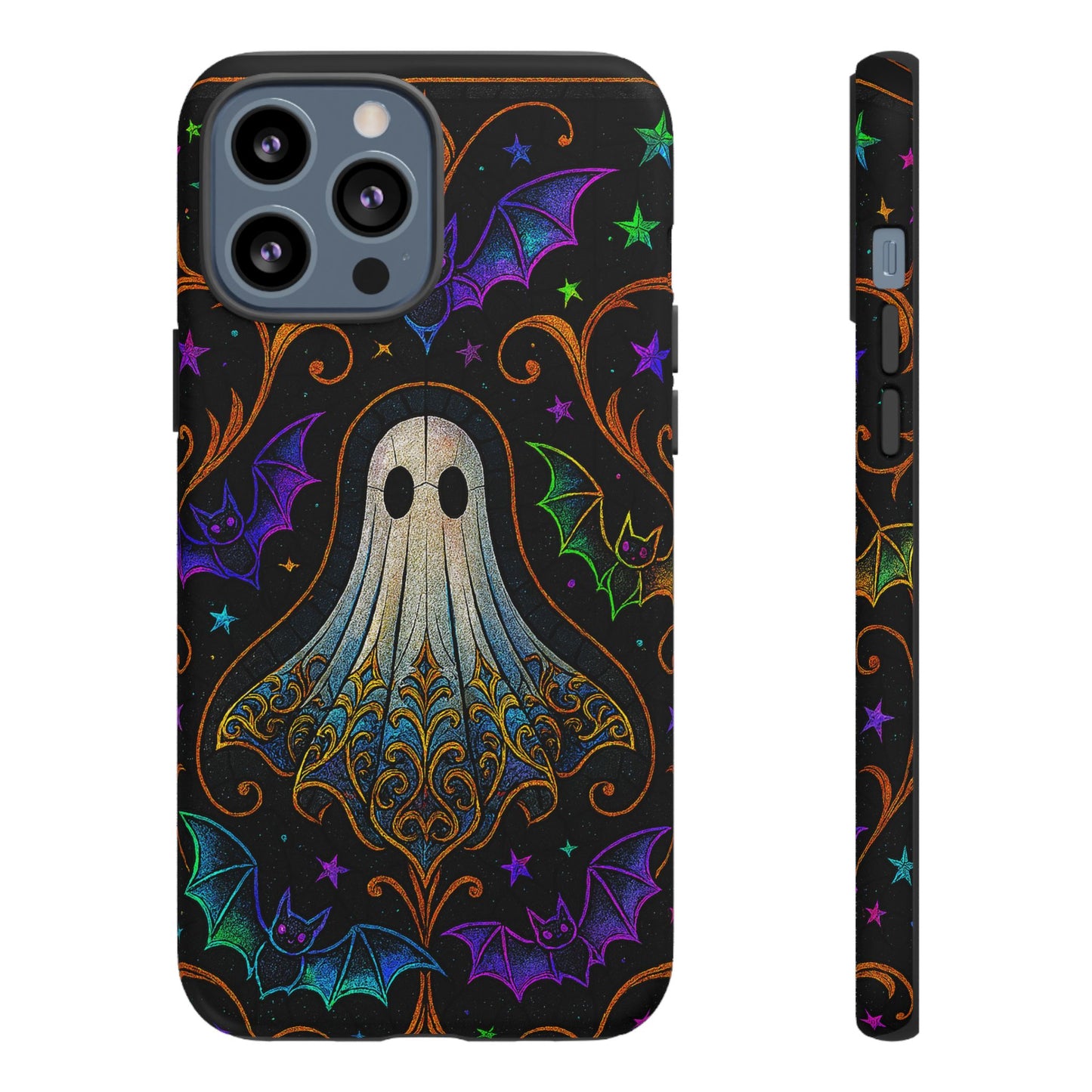Spooky Cute Ghost Phone Cases - Adorable Neon Bats