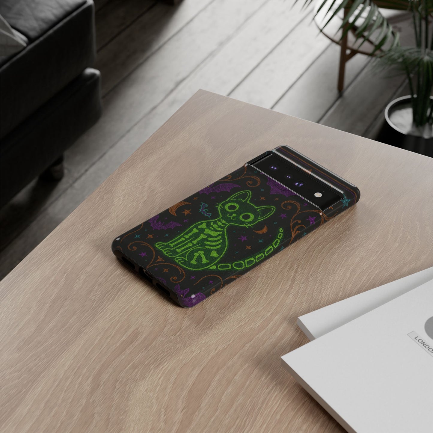 Skeleton Cat Phone Case