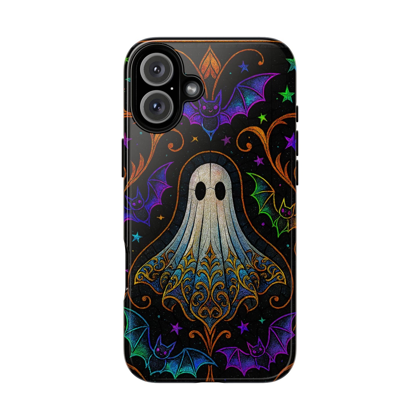 Spooky Cute Ghost Phone Cases - Adorable Neon Bats
