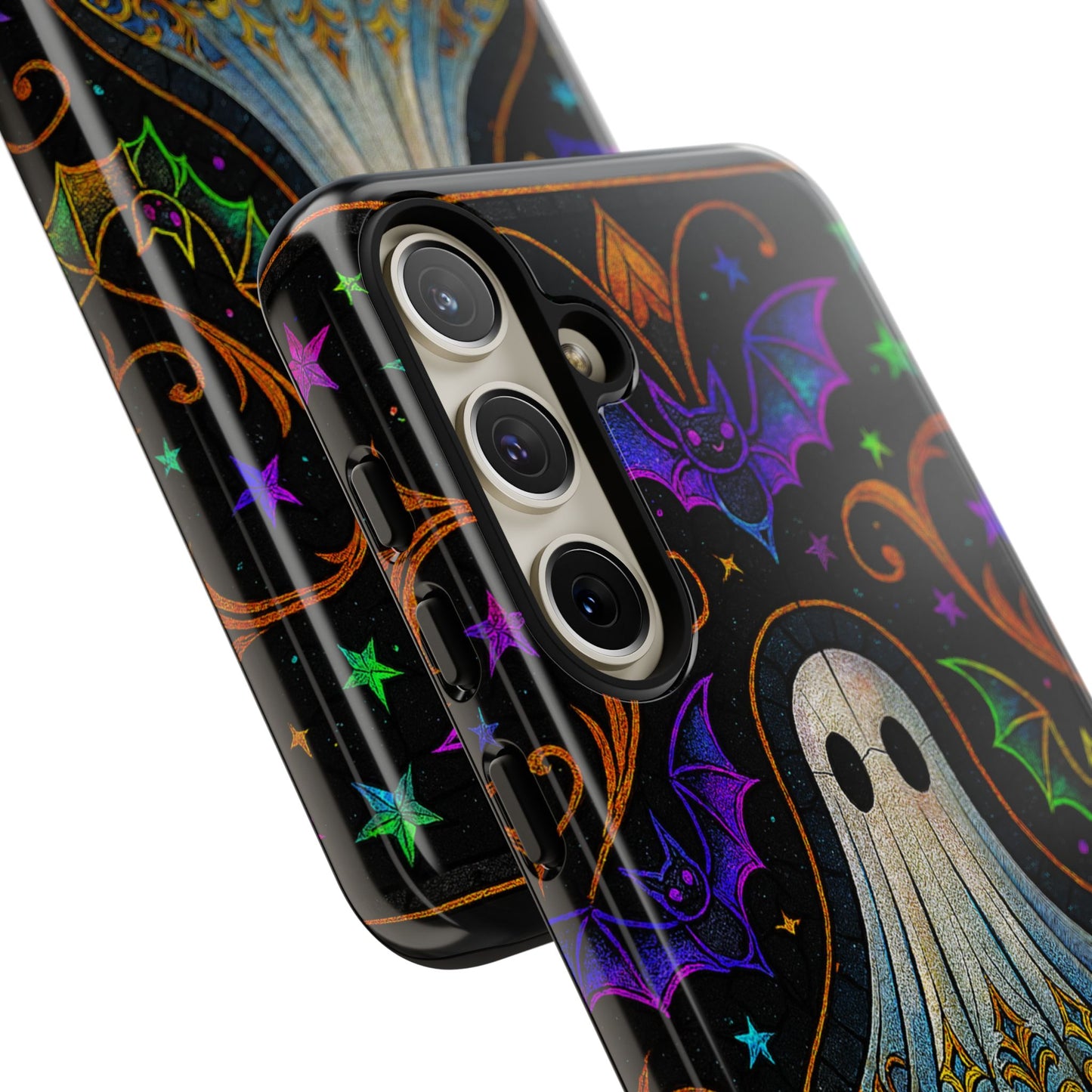 Spooky Cute Ghost Phone Cases - Adorable Neon Bats