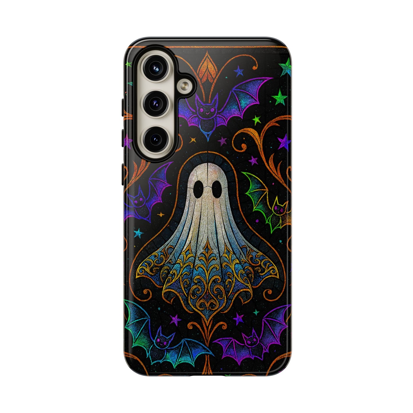 Spooky Cute Ghost Phone Cases - Adorable Neon Bats