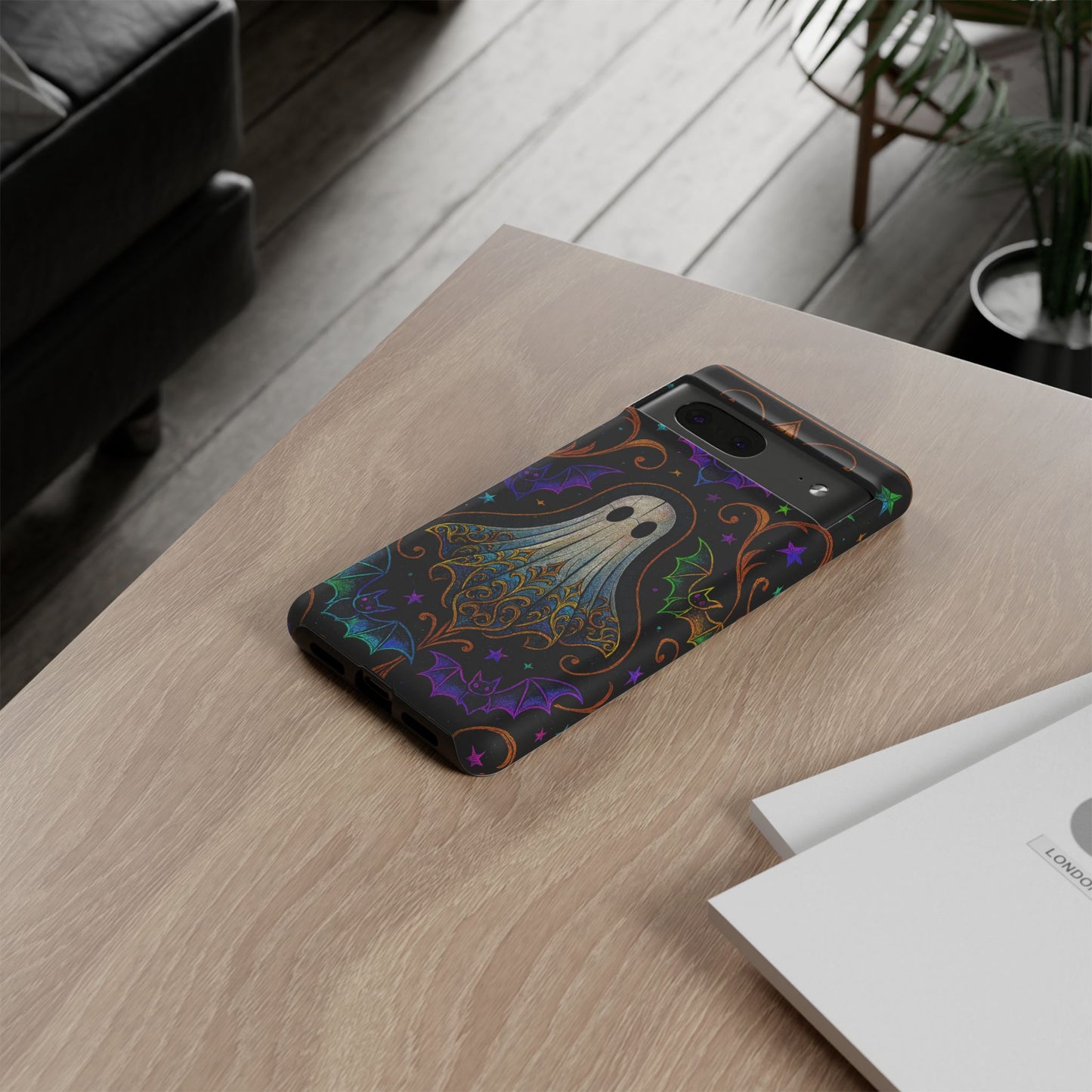 Spooky Cute Ghost Phone Cases - Adorable Neon Bats