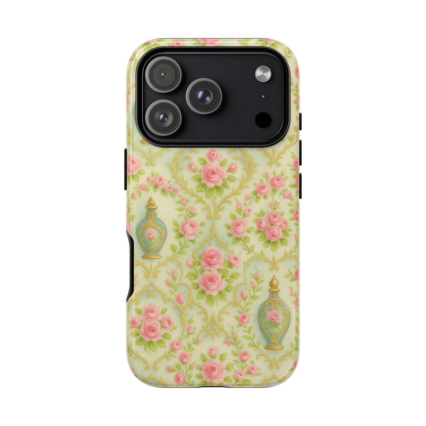 Tough Phone Cases With Perfume in Baroque Floral Aesthetic, Romantic French Pattern