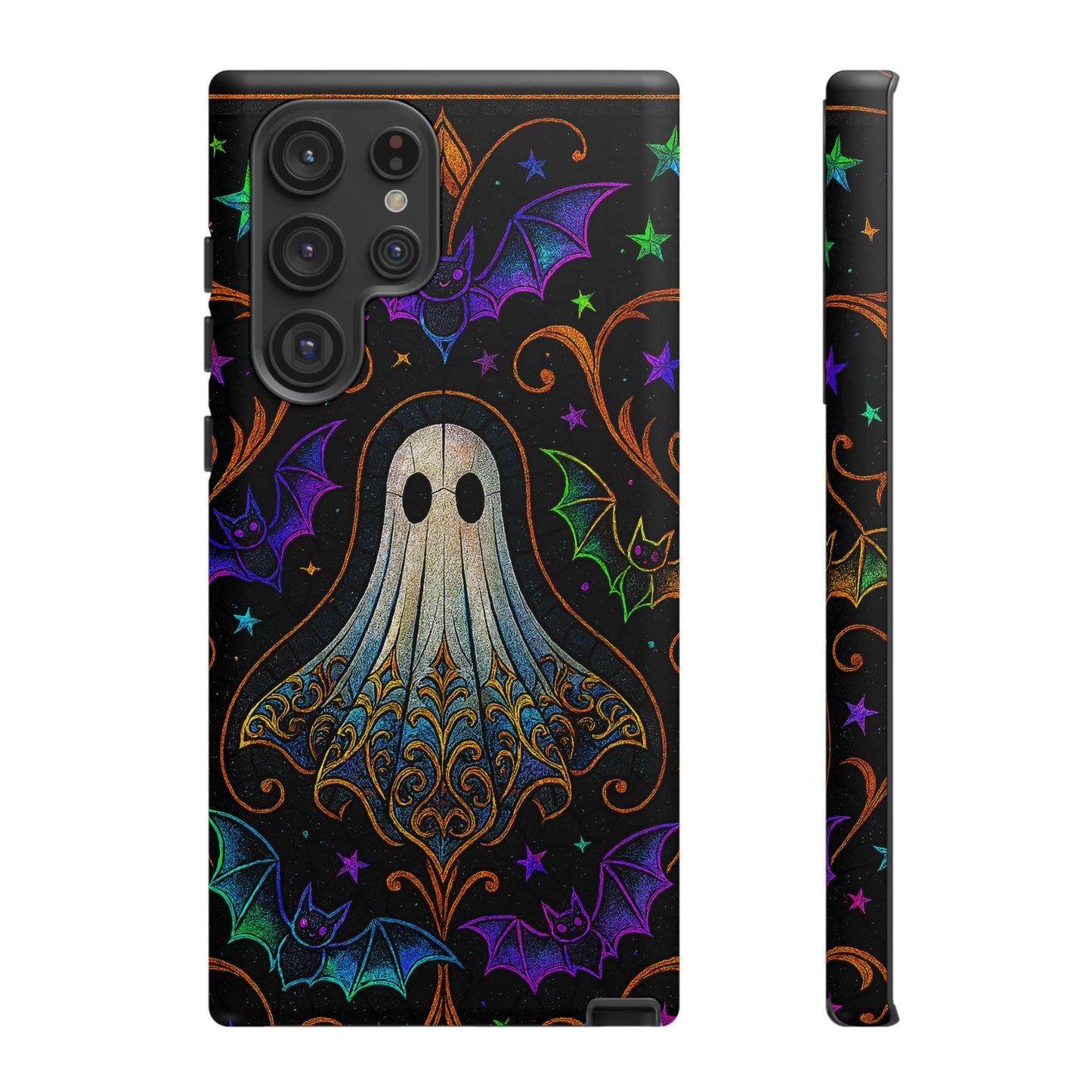 Spooky Cute Ghost Phone Cases - Adorable Neon Bats