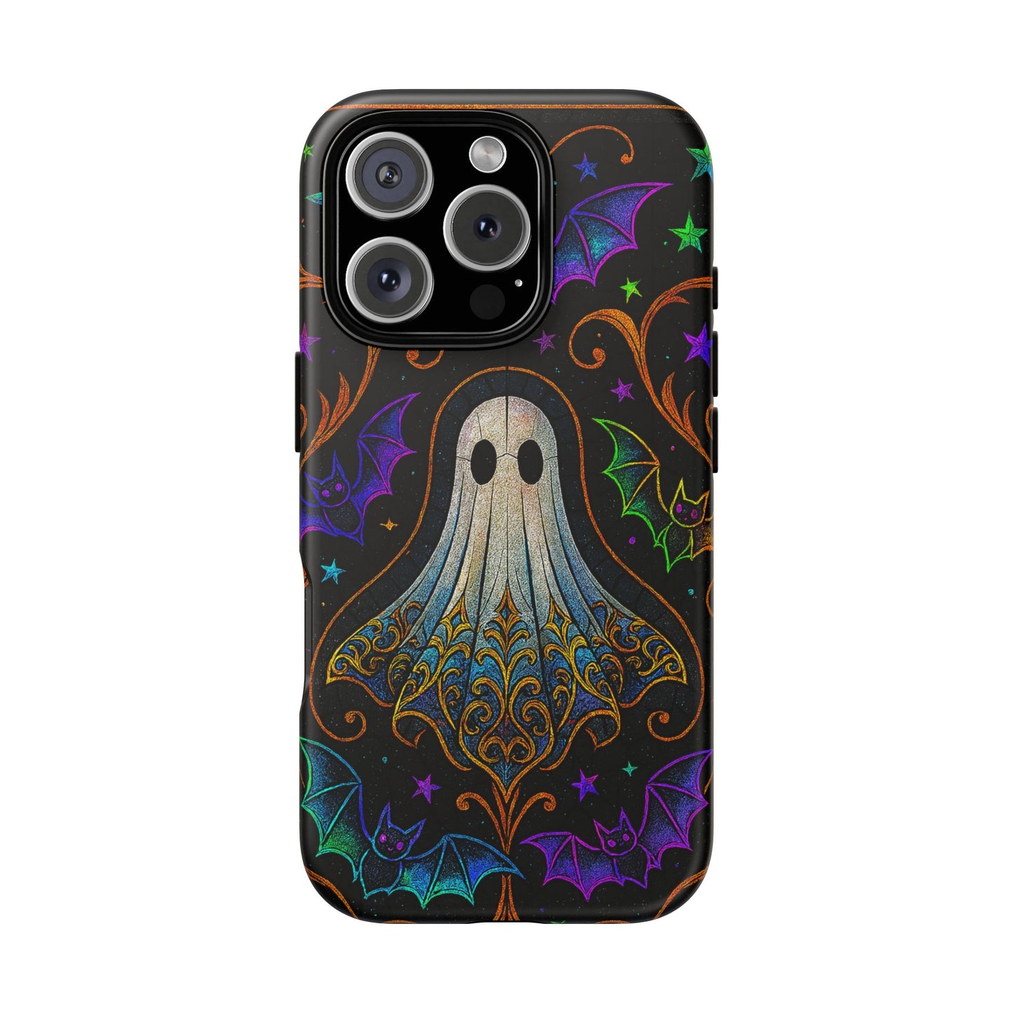 Spooky Cute Ghost Phone Cases - Adorable Neon Bats