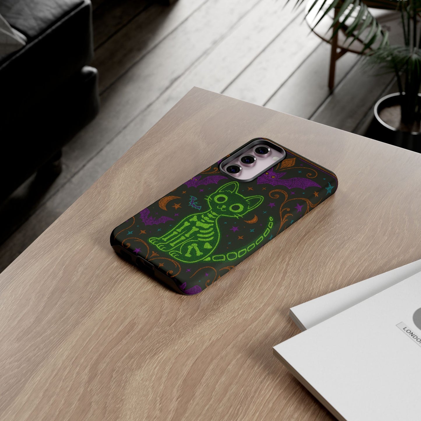Skeleton Cat Phone Case