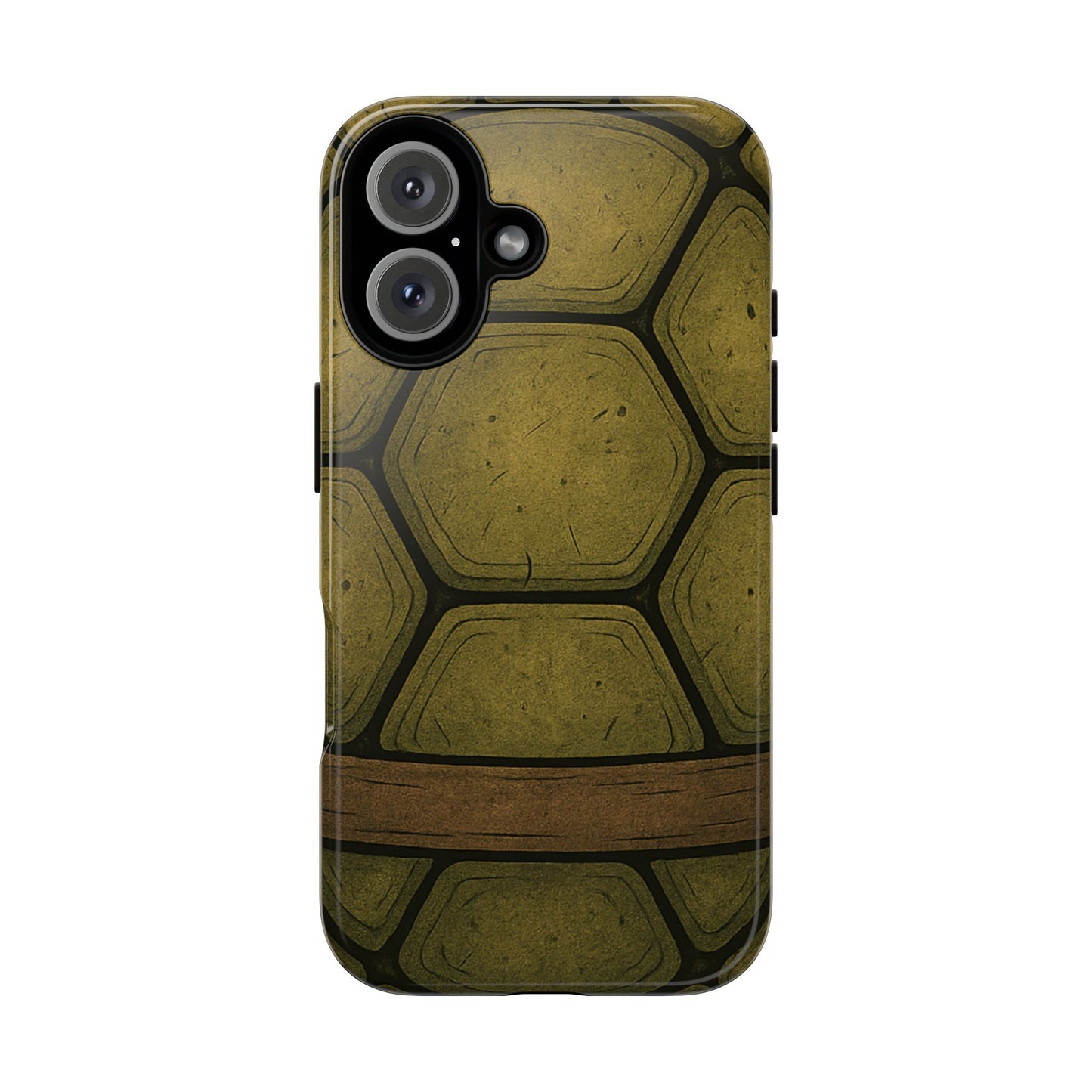 iPhone Tough Case, Green Turtle Shell, Perfect for Orange iPhone 17 to 8, Dual Layered