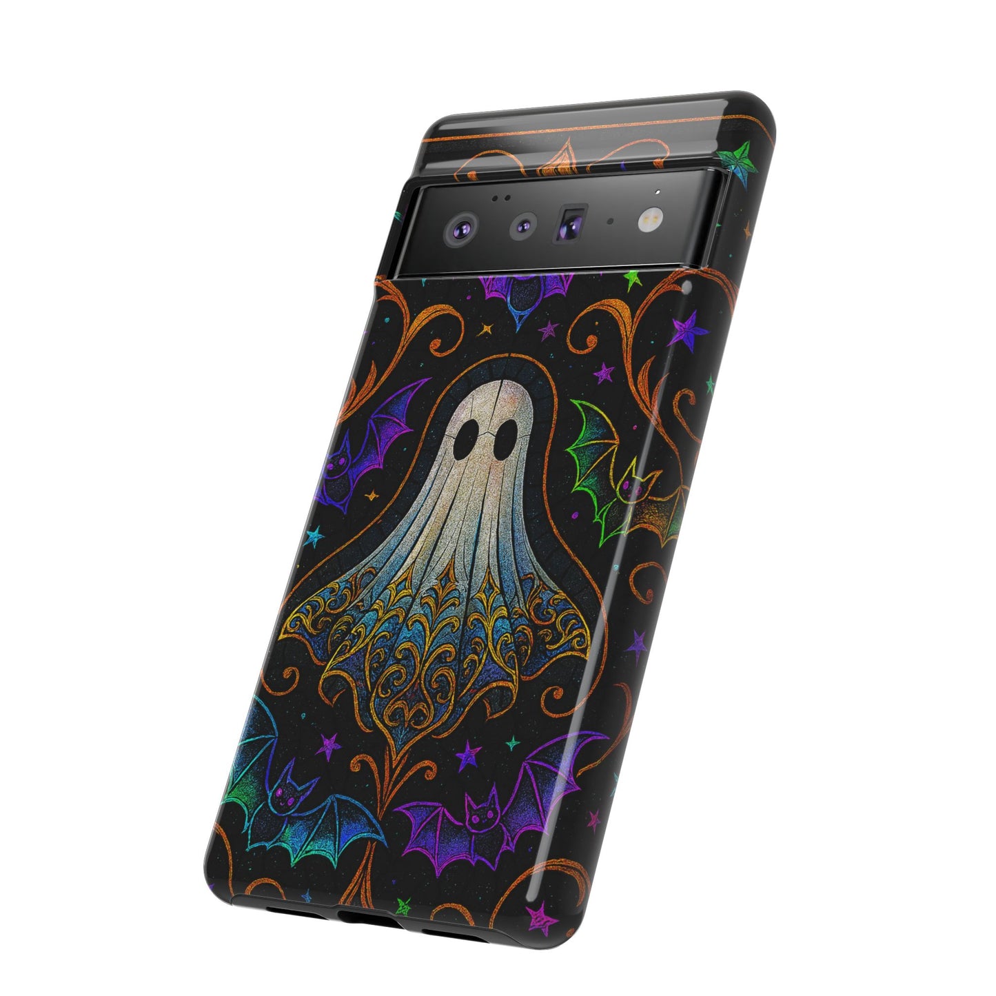 Spooky Cute Ghost Phone Cases - Adorable Neon Bats