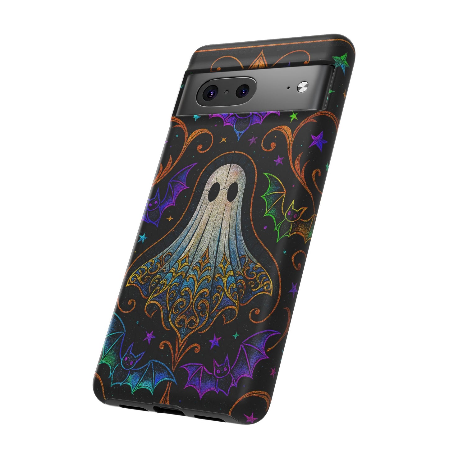 Spooky Cute Ghost Phone Cases - Adorable Neon Bats