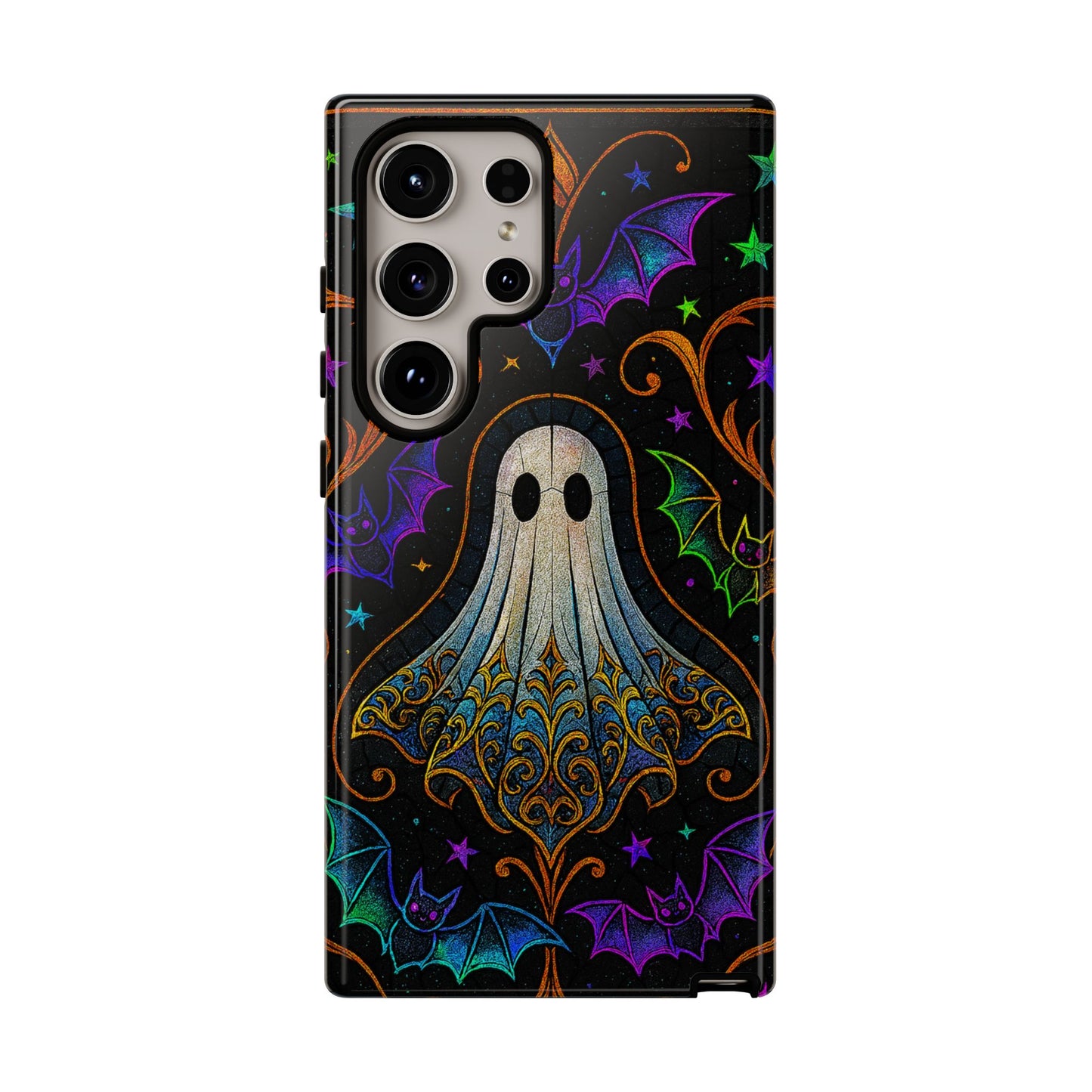 Spooky Cute Ghost Phone Cases - Adorable Neon Bats