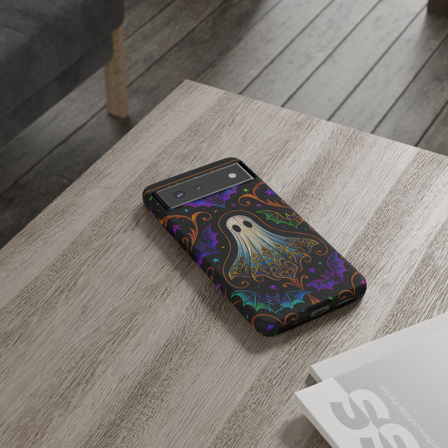 Spooky Cute Ghost Phone Cases - Adorable Neon Bats
