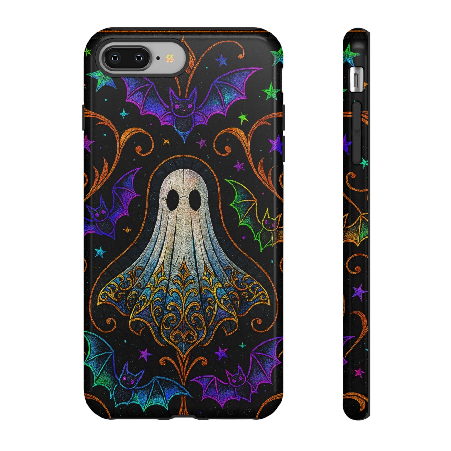 Spooky Cute Ghost Phone Cases - Adorable Neon Bats