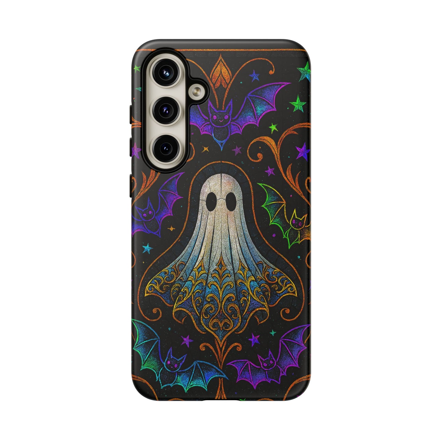 Spooky Cute Ghost Phone Cases - Adorable Neon Bats