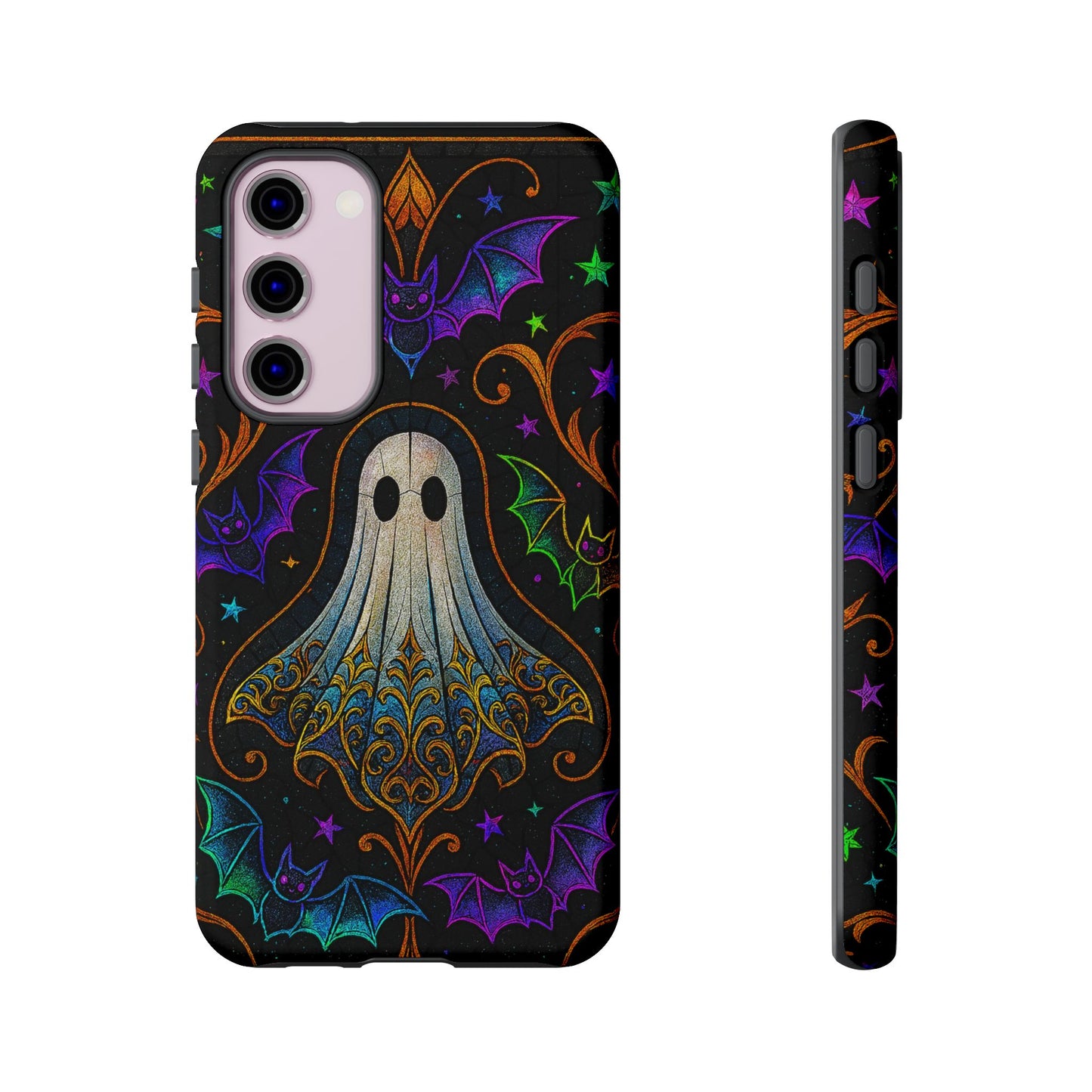 Spooky Cute Ghost Phone Cases - Adorable Neon Bats