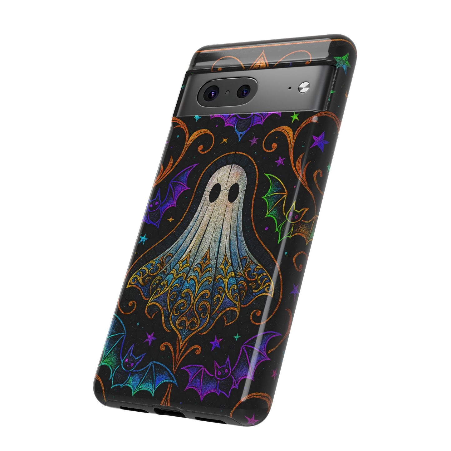 Spooky Cute Ghost Phone Cases - Adorable Neon Bats