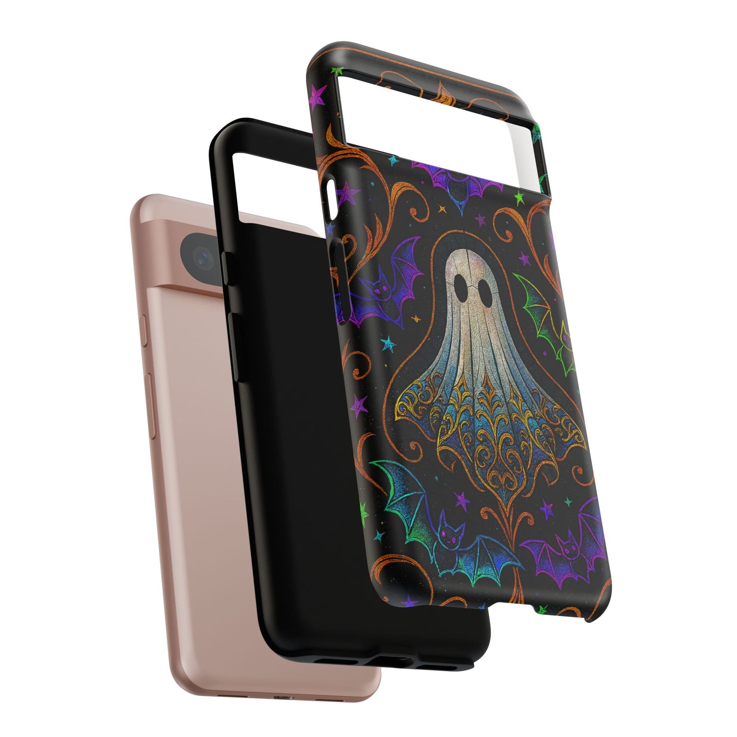 Spooky Cute Ghost Phone Cases - Adorable Neon Bats