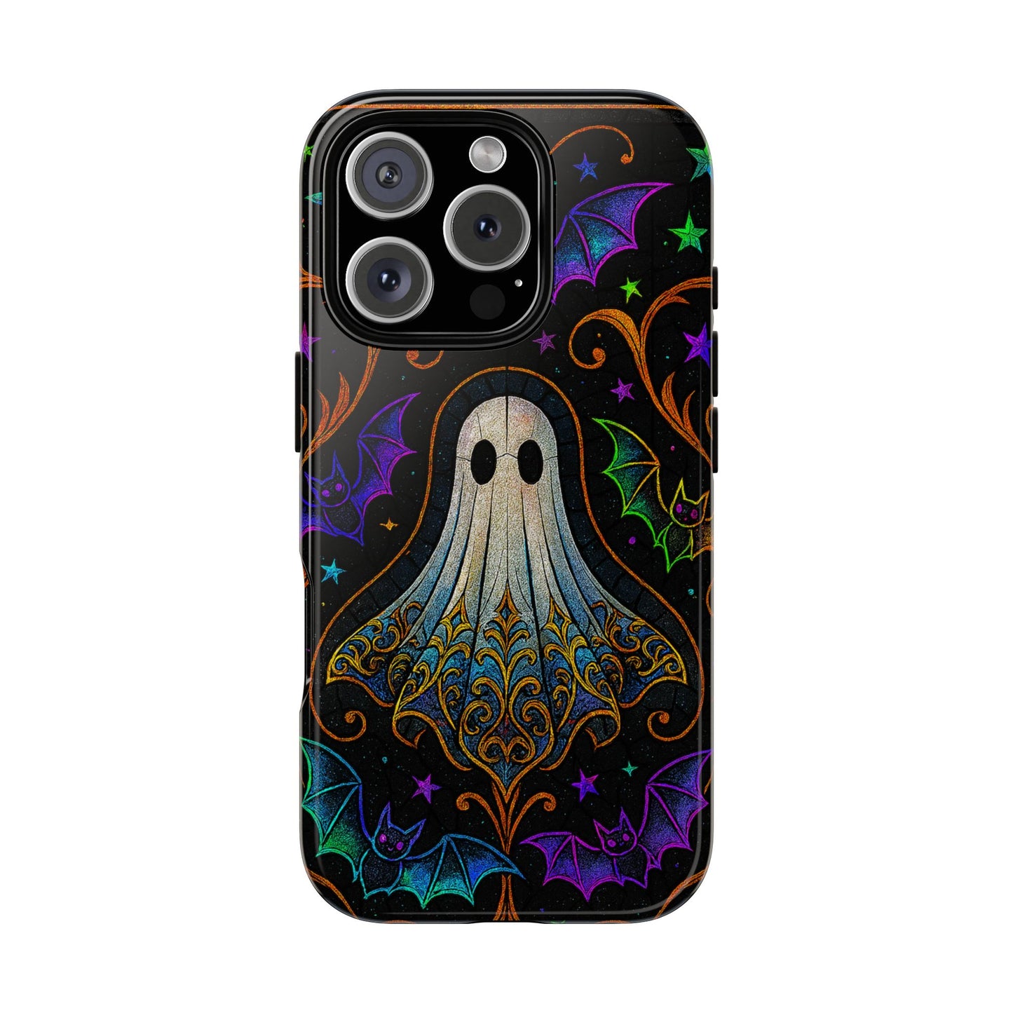 Spooky Cute Ghost Phone Cases - Adorable Neon Bats