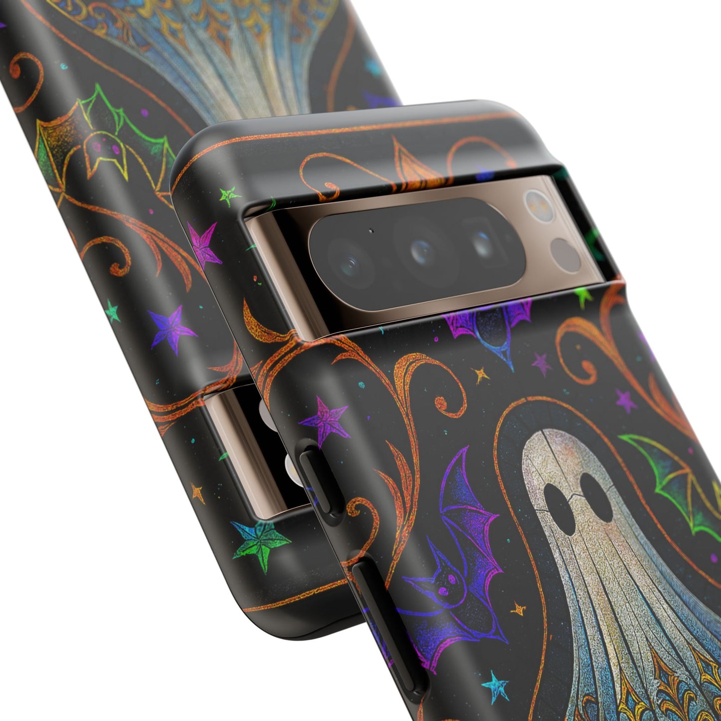 Spooky Cute Ghost Phone Cases - Adorable Neon Bats