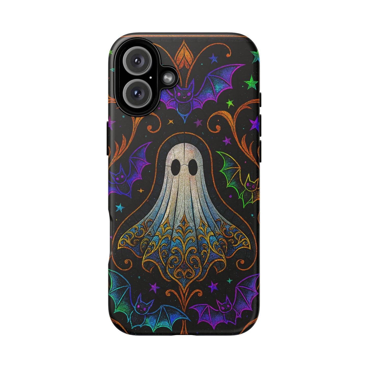 Spooky Cute Ghost Phone Cases - Adorable Neon Bats