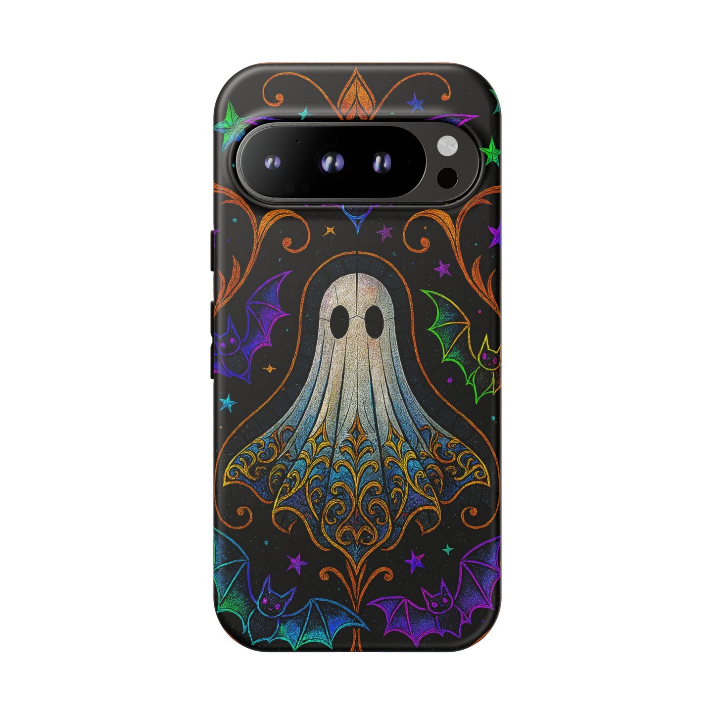 Spooky Cute Ghost Phone Cases - Adorable Neon Bats
