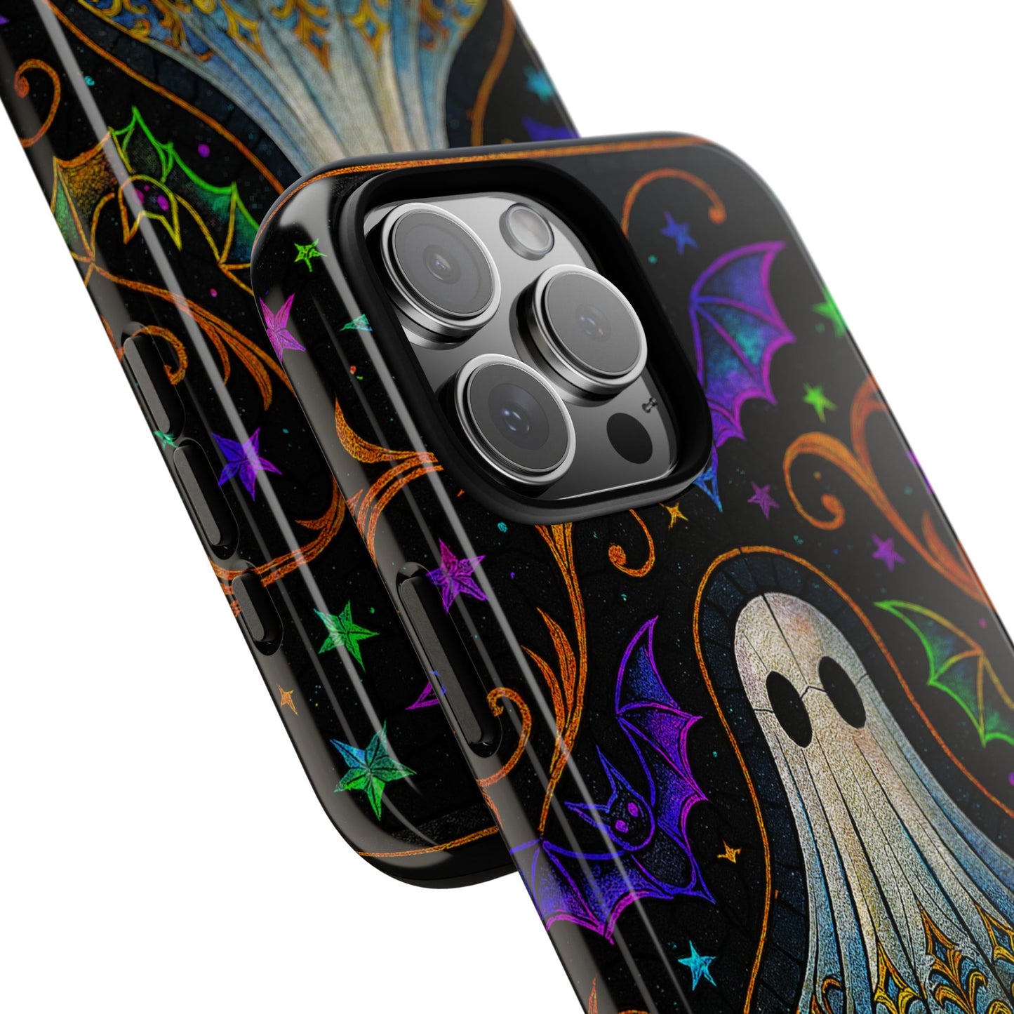 Spooky Cute Ghost Phone Cases - Adorable Neon Bats