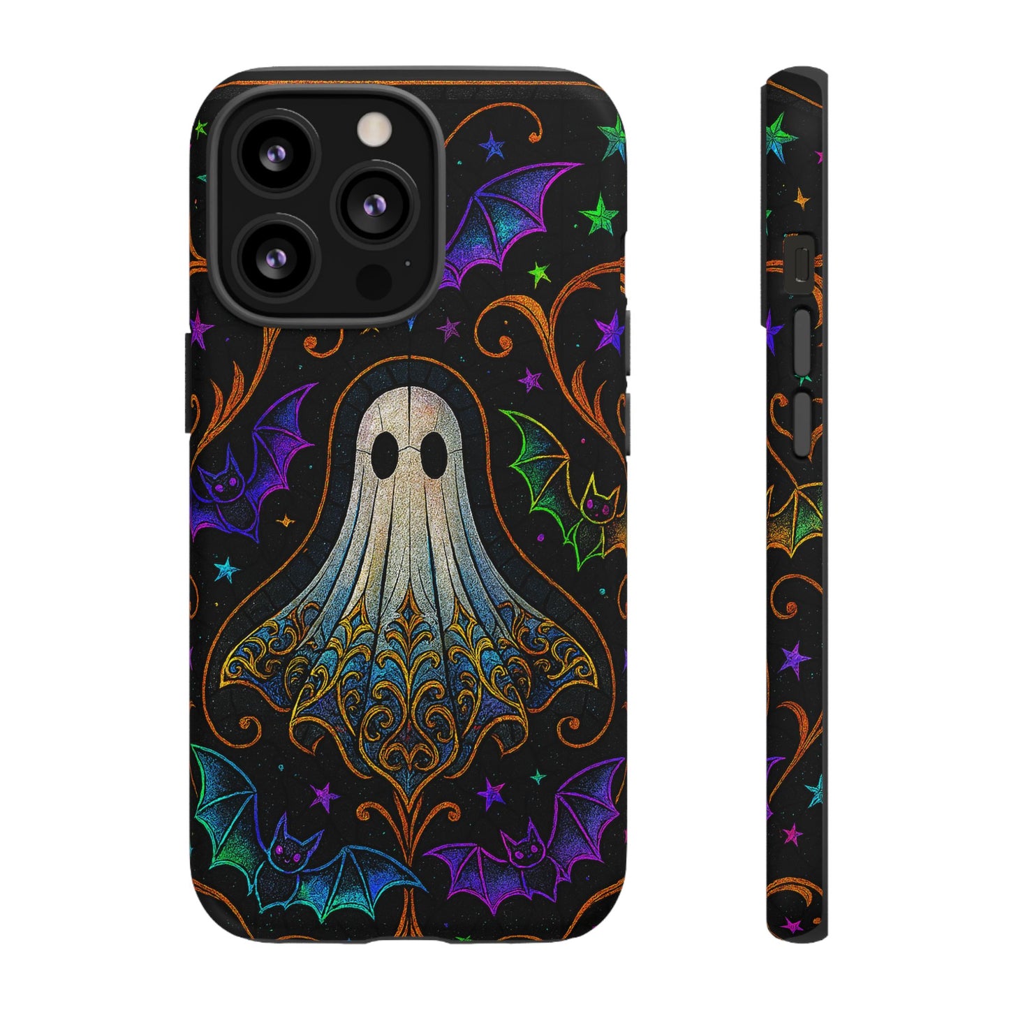 Spooky Cute Ghost Phone Cases - Adorable Neon Bats