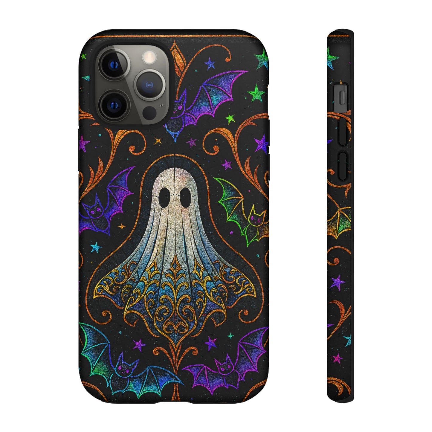 Spooky Cute Ghost Phone Cases - Adorable Neon Bats