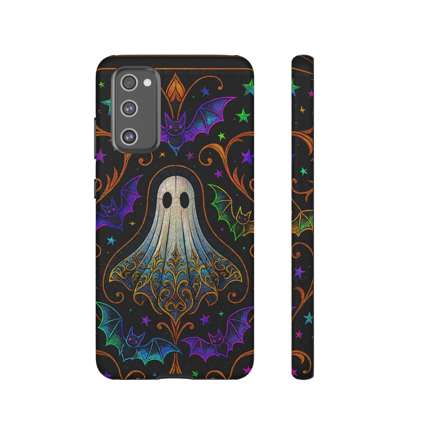 Spooky Cute Ghost Phone Cases - Adorable Neon Bats