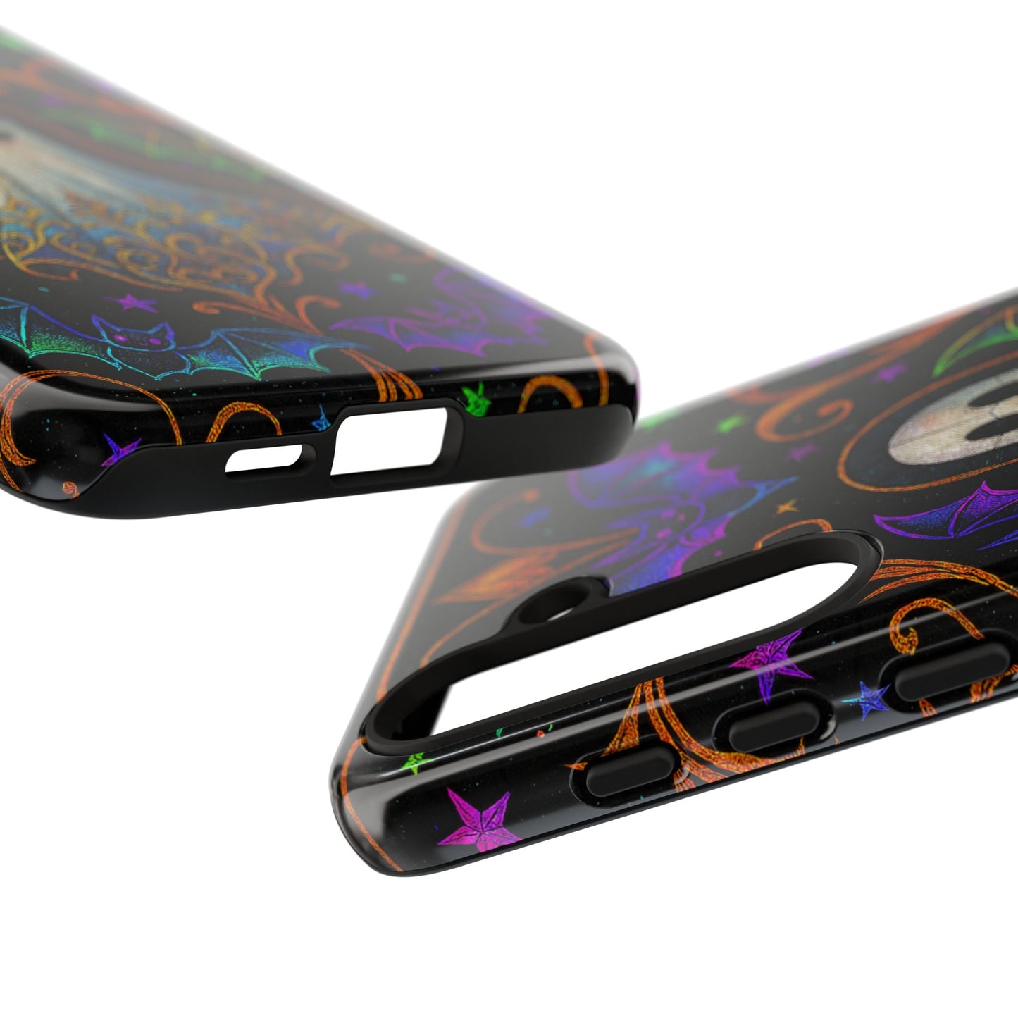 Spooky Cute Ghost Phone Cases - Adorable Neon Bats