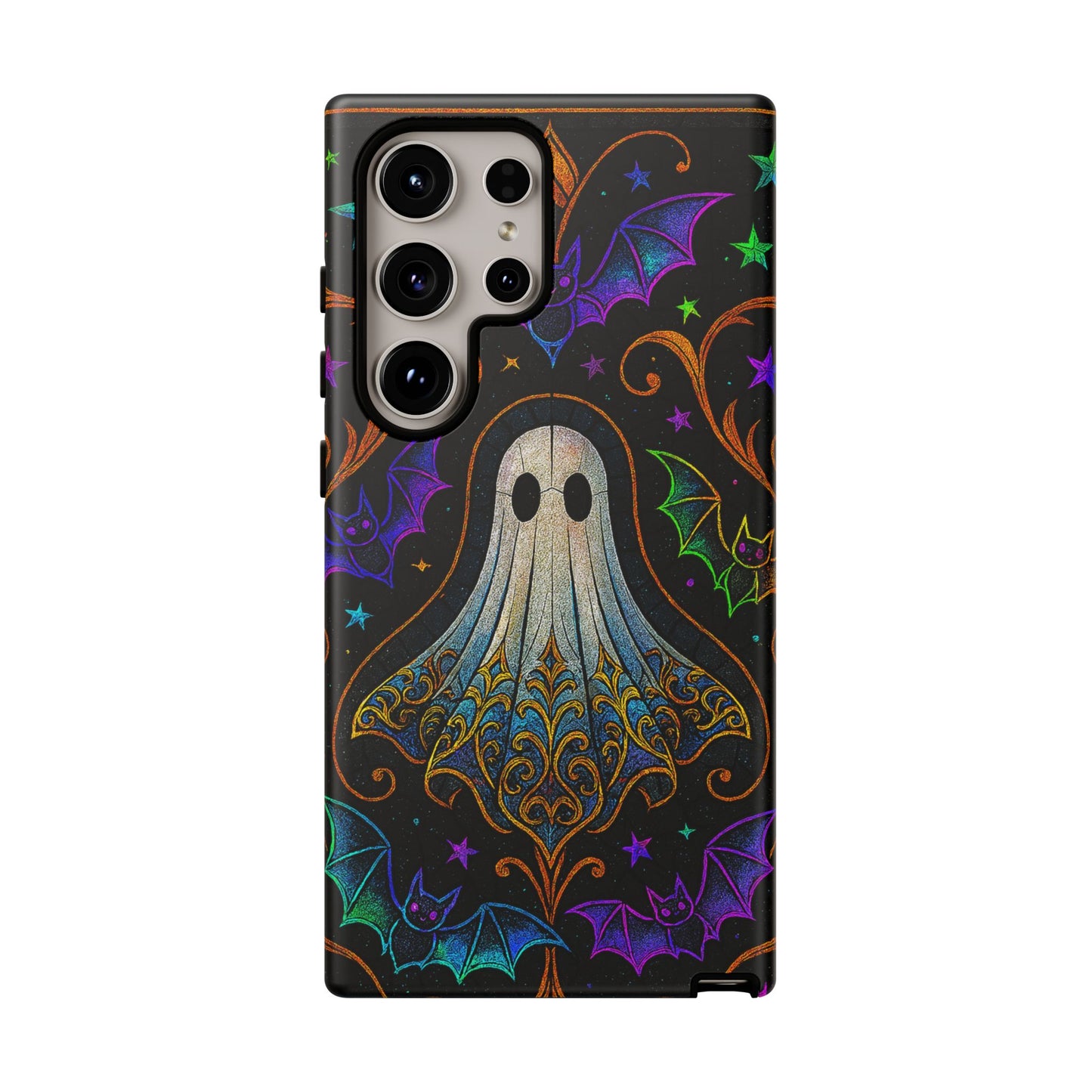 Spooky Cute Ghost Phone Cases - Adorable Neon Bats