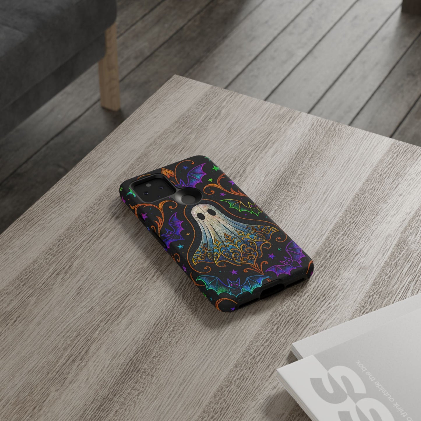 Spooky Cute Ghost Phone Cases - Adorable Neon Bats