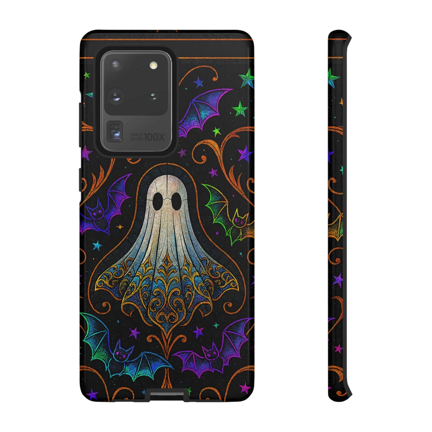 Spooky Cute Ghost Phone Cases - Adorable Neon Bats