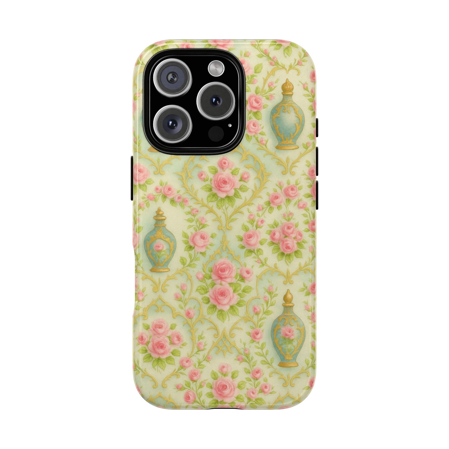 Tough Phone Cases With Perfume in Baroque Floral Aesthetic, Romantic French Pattern