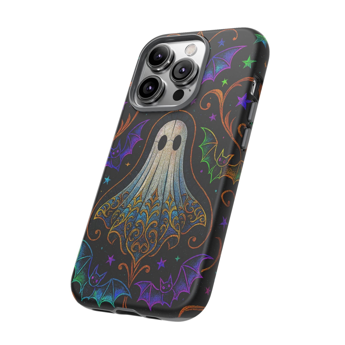Spooky Cute Ghost Phone Cases - Adorable Neon Bats