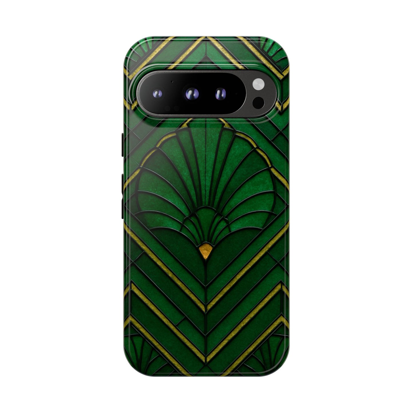 Green Art Deco Tough Phone Cases