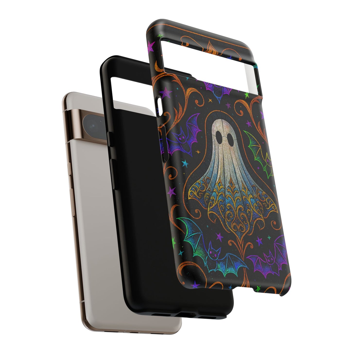 Spooky Cute Ghost Phone Cases - Adorable Neon Bats