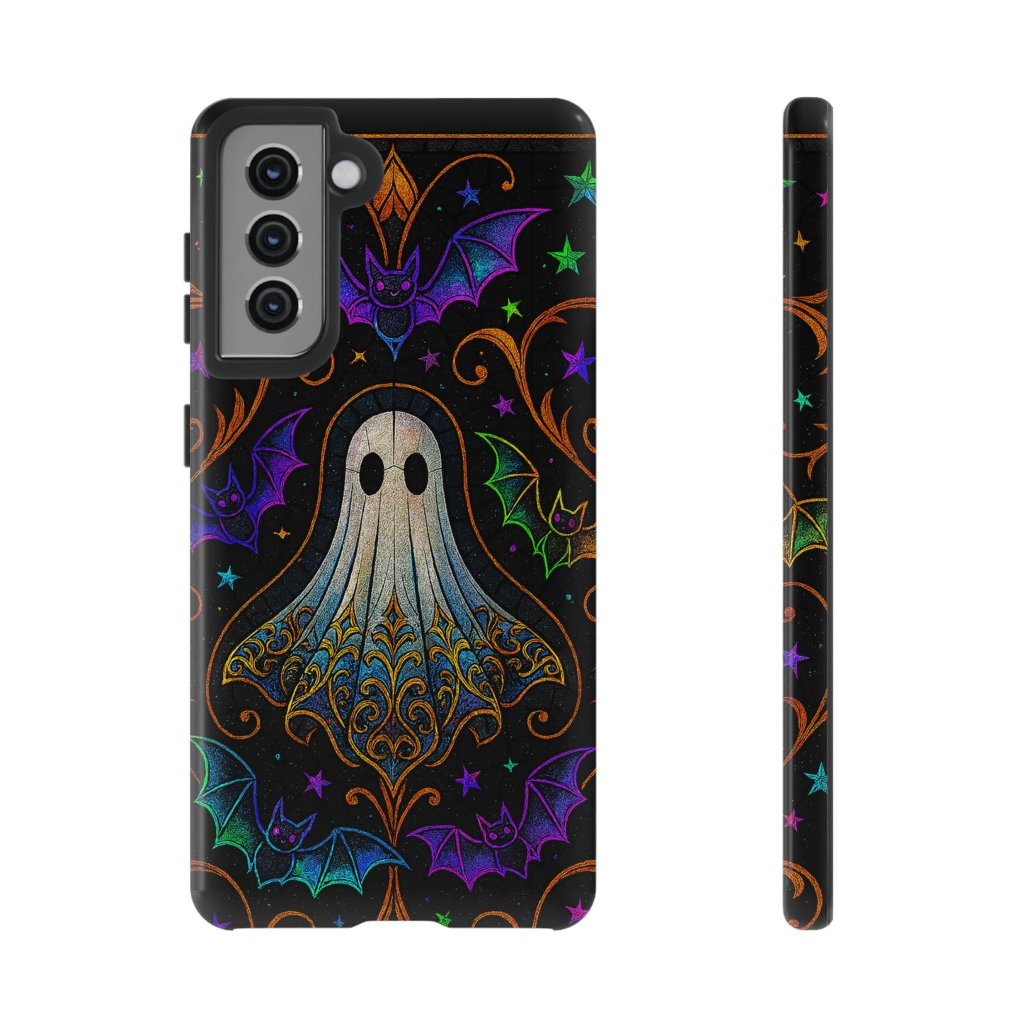 Spooky Cute Ghost Phone Cases - Adorable Neon Bats