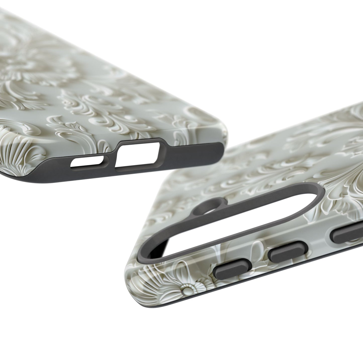 Off-White Floral Phone Case in Baroque Carved Plaster Ceiling Design