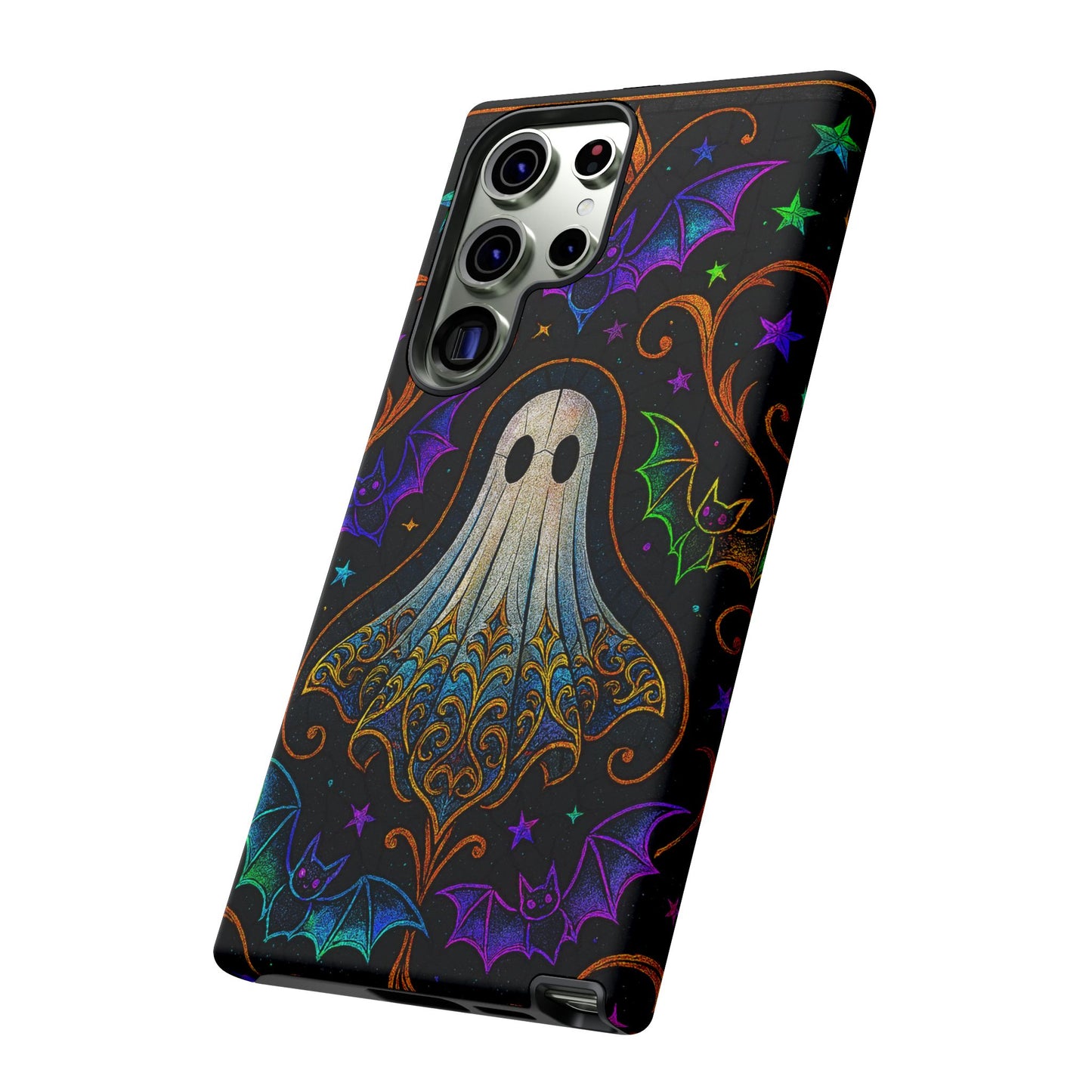 Spooky Cute Ghost Phone Cases - Adorable Neon Bats