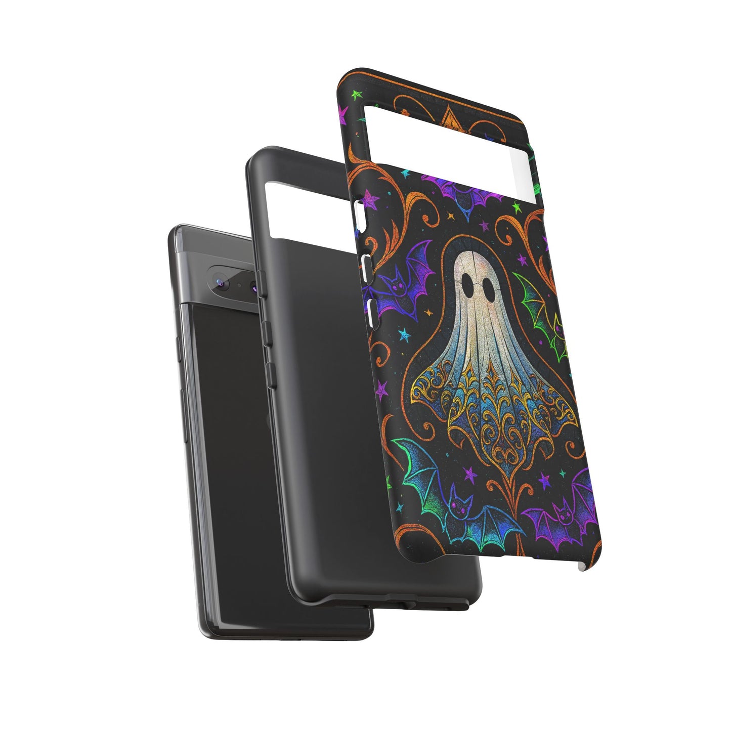 Spooky Cute Ghost Phone Cases - Adorable Neon Bats