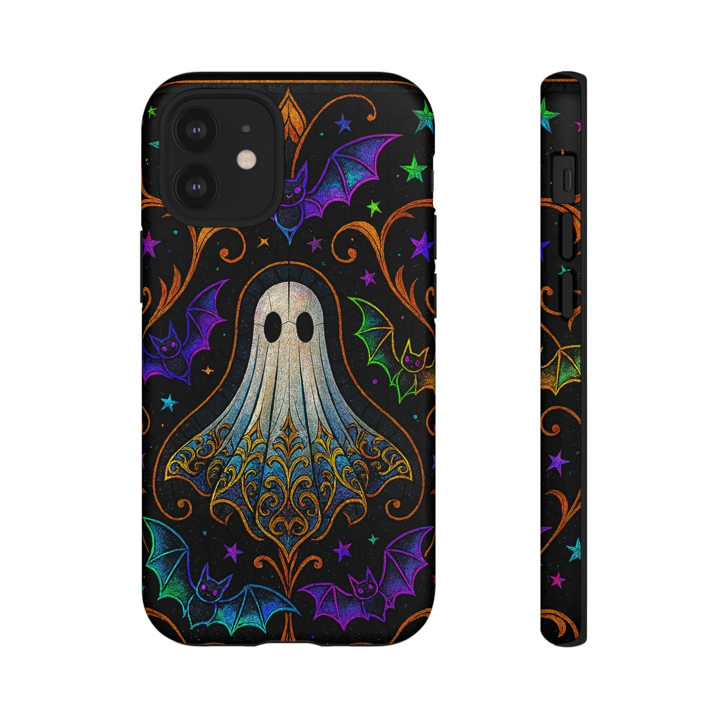 Spooky Cute Ghost Phone Cases - Adorable Neon Bats