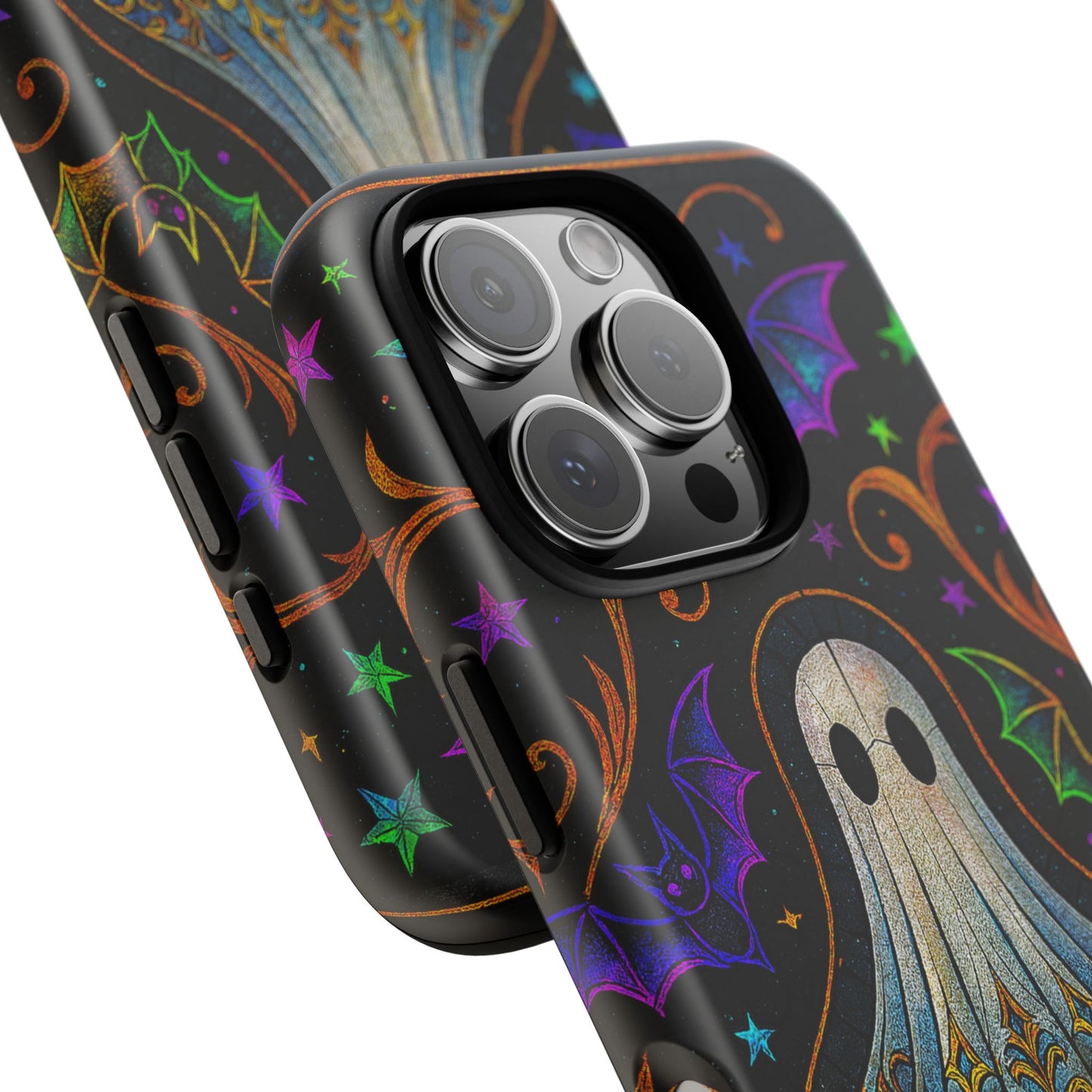 Spooky Cute Ghost Phone Cases - Adorable Neon Bats