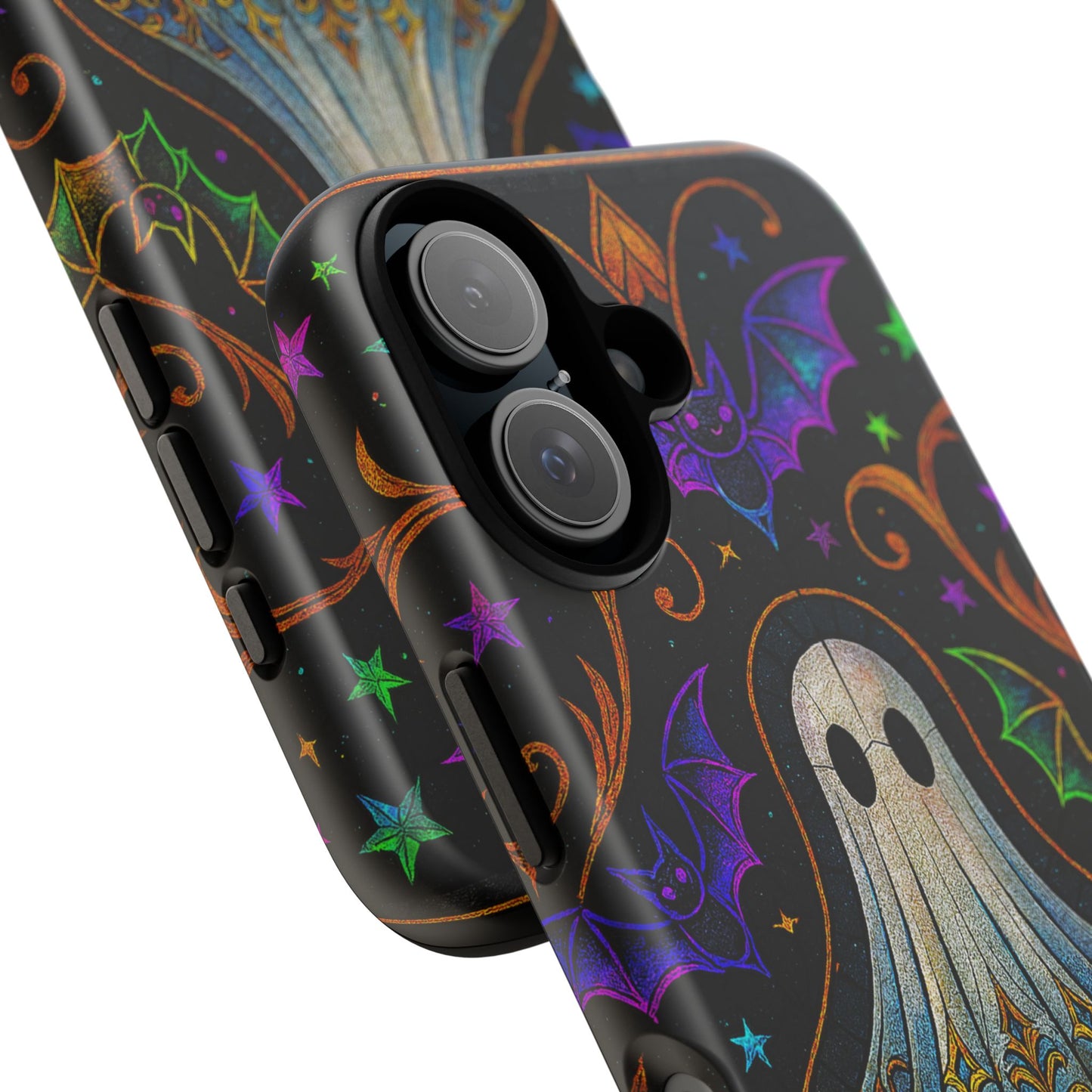 Spooky Cute Ghost Phone Cases - Adorable Neon Bats