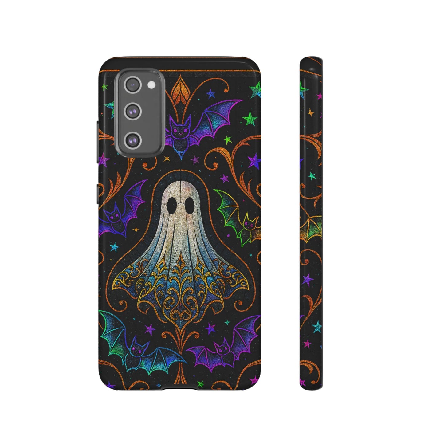 Spooky Cute Ghost Phone Cases - Adorable Neon Bats
