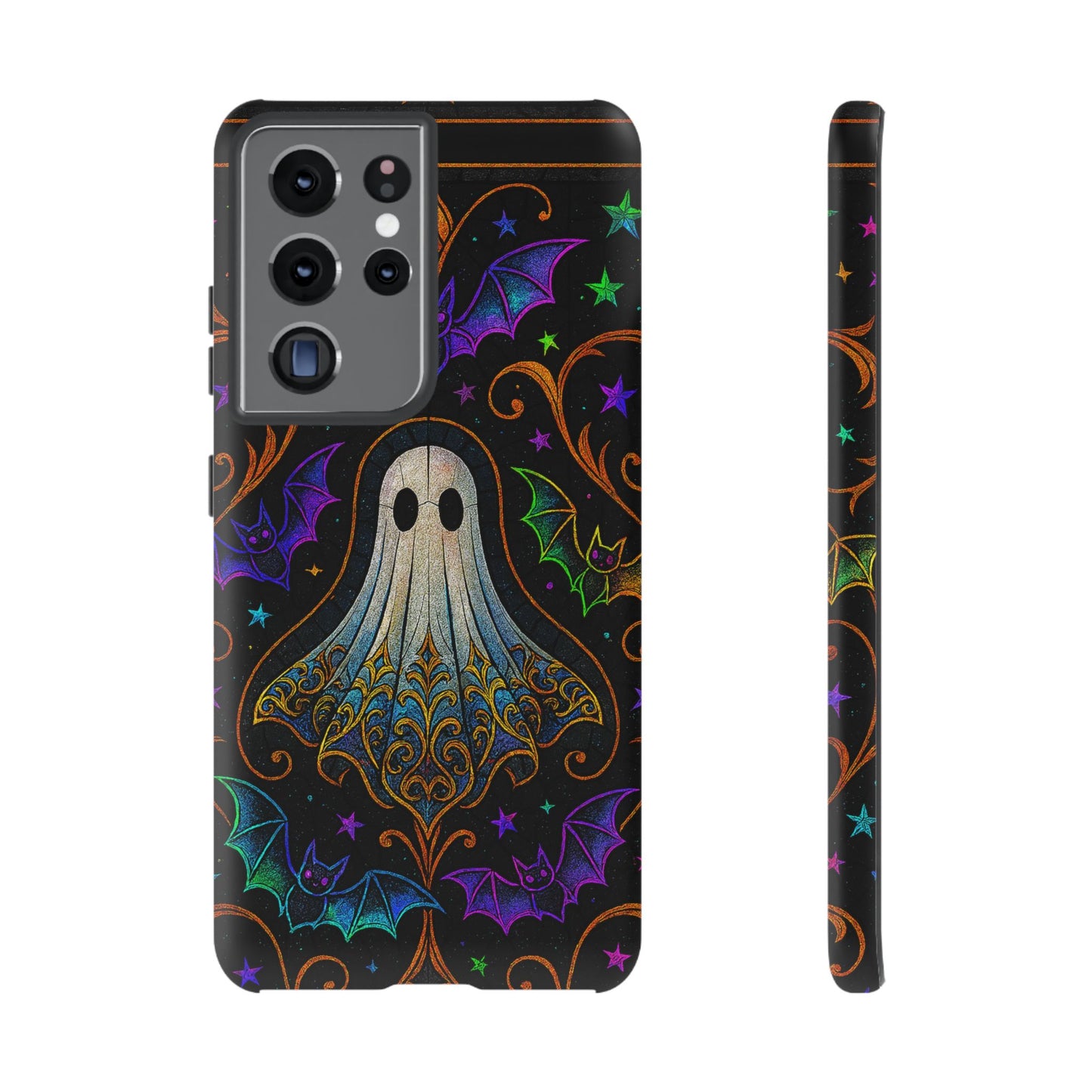 Spooky Cute Ghost Phone Cases - Adorable Neon Bats