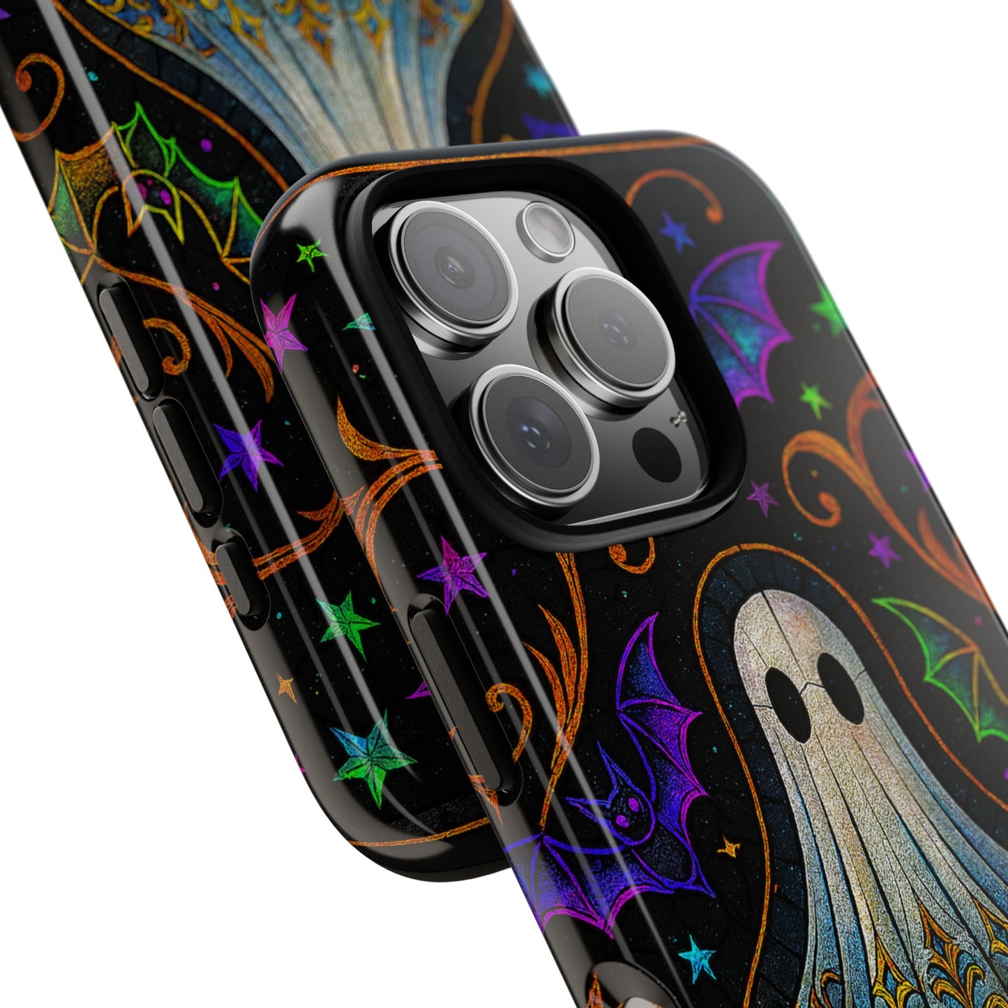 Spooky Cute Ghost Phone Cases - Adorable Neon Bats
