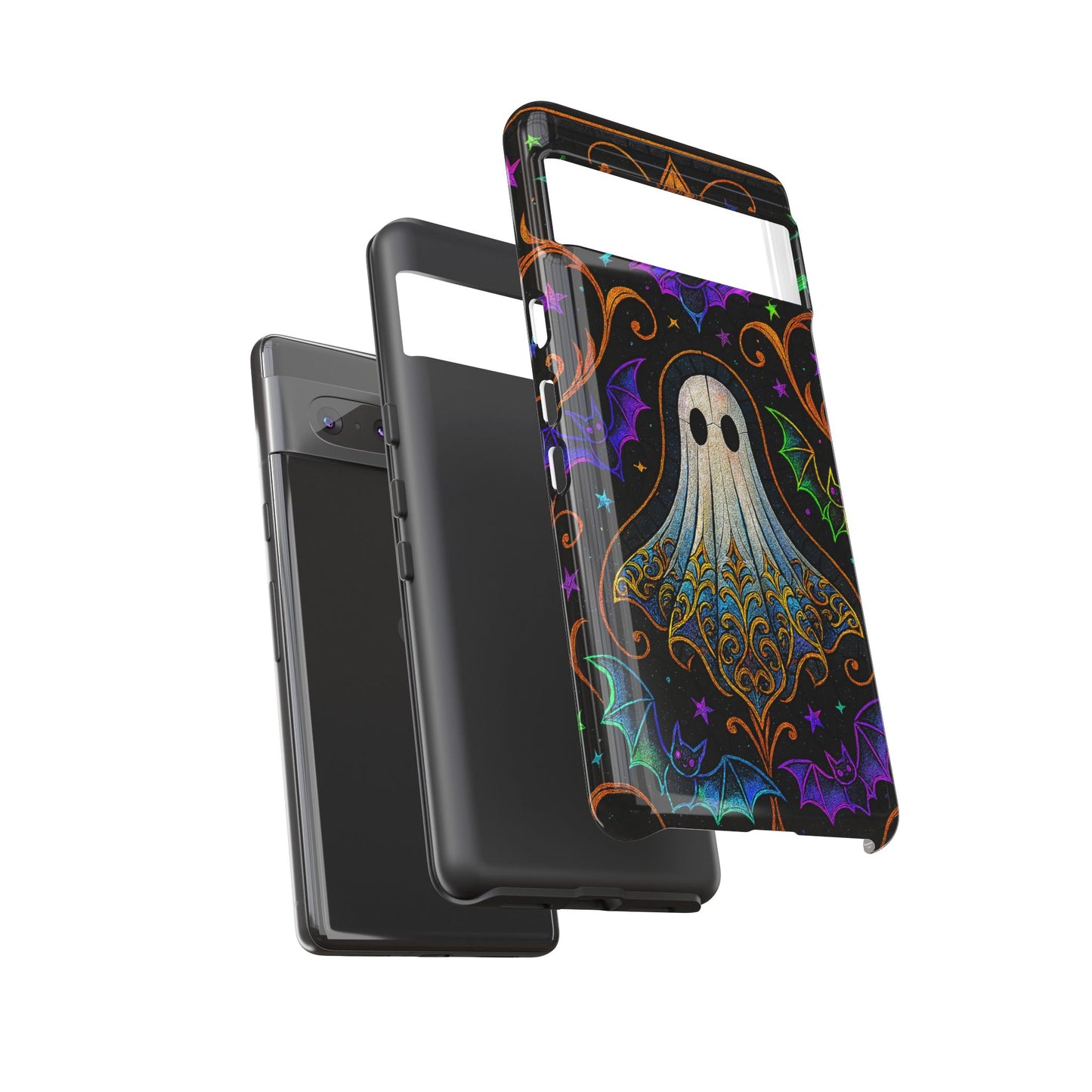 Spooky Cute Ghost Phone Cases - Adorable Neon Bats